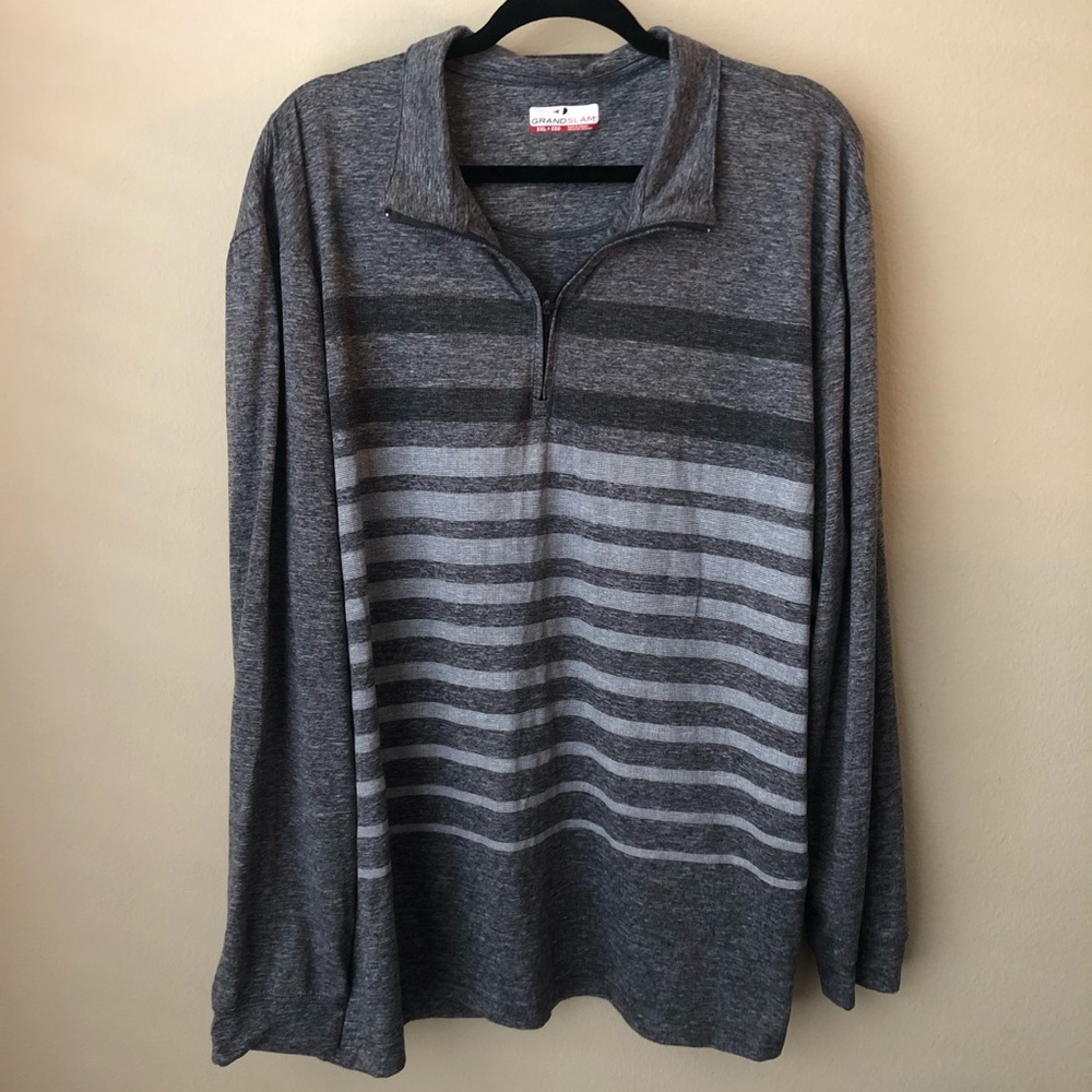 Men’s zip up pullover with stripes. Lightweight